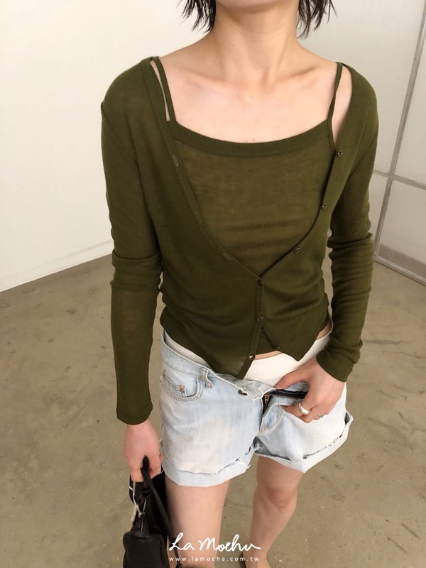 微透親膚排扣外套